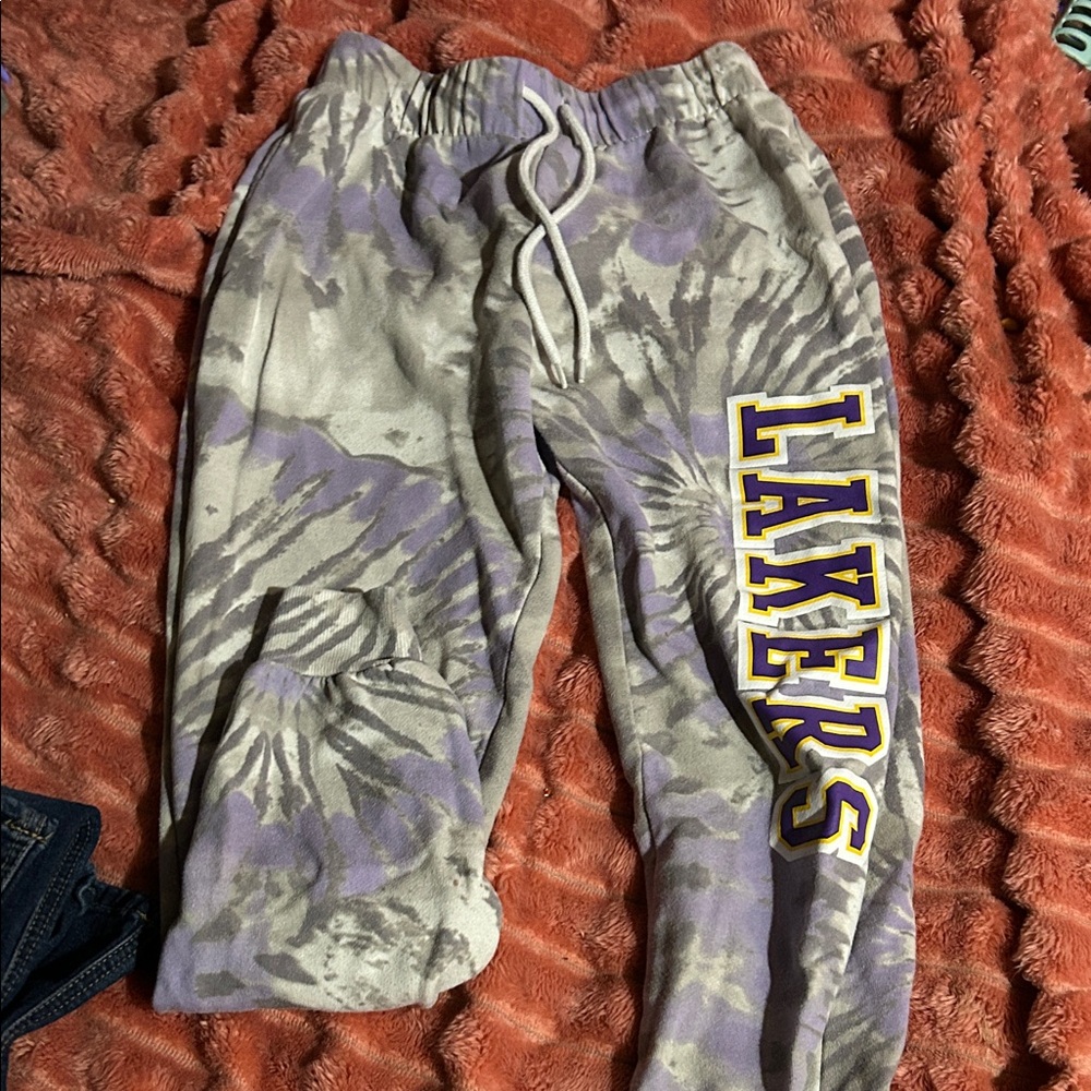 Hybrid Apparel Kids Lakers Purple and Gray Joggers
